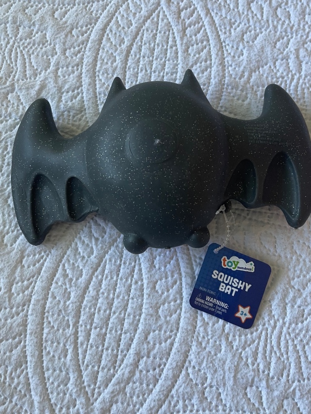 NEW Toymendous Squishy BAT ~ Glitter Black  - NWT Authentic